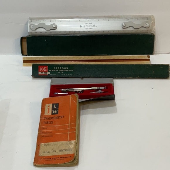 Very vintage drafting measuring & drawing tools - Picture 1 of 8